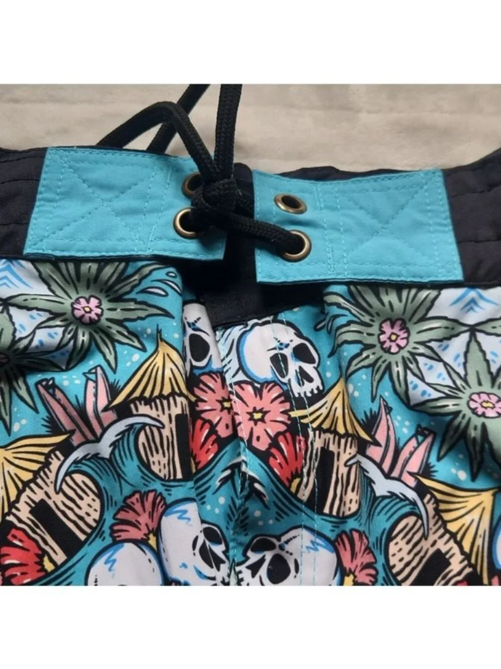 Men's What The FIN, Summer , Vacation, Beach, Pool, Blue Graphic Swim Shorts